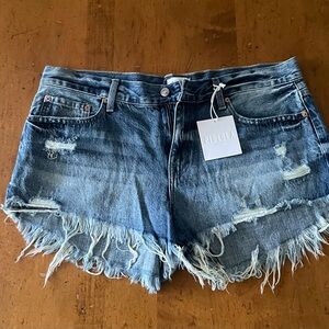 Pistola Blue Jean Shorts Distressed Cut-Off Style